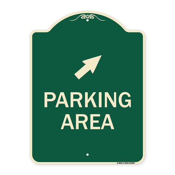 Signmission Parking Area with Upper Right Arrow Heavy-Gauge Aluminum Architectural Sign, 24" x 18", G-1824-23463 A-DES-G-1824-23463 - main